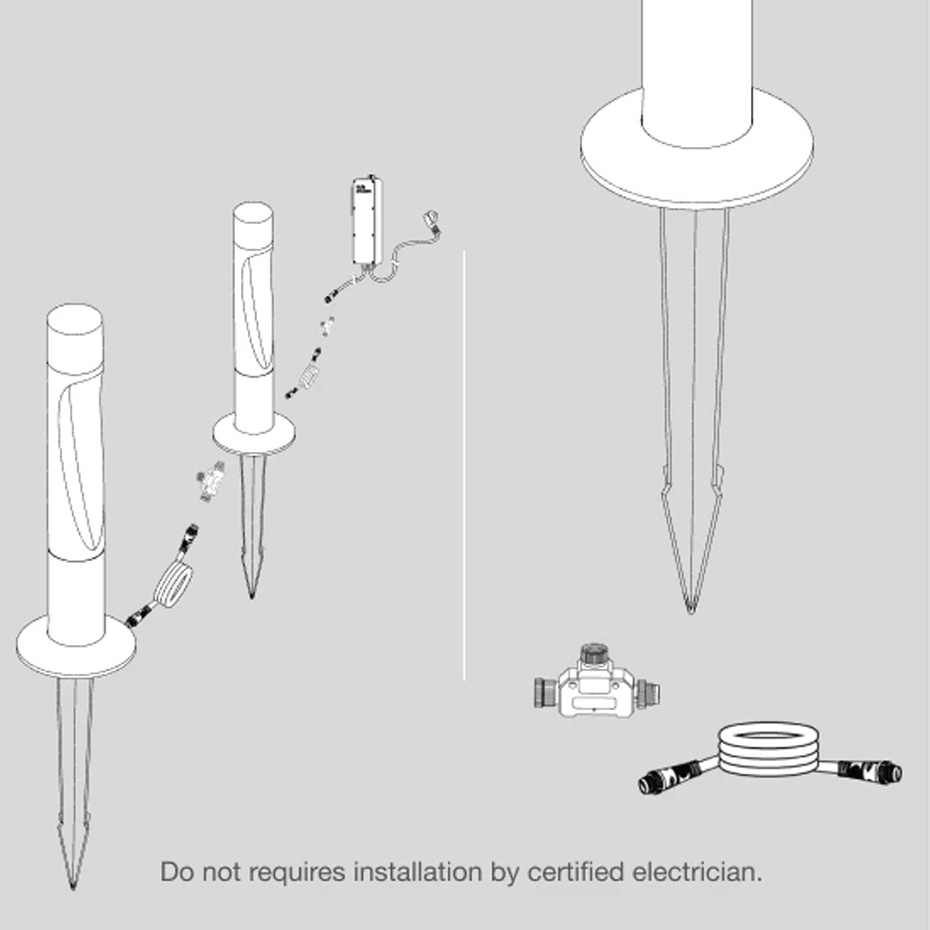 Flindt Garden Pollare Long Aluminium Med Jordspett