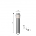 Bysted Garden Pollare Long Aluminium Med Fotplatta Bysted Garden Pollare Long Aluminium Med Fotplatta