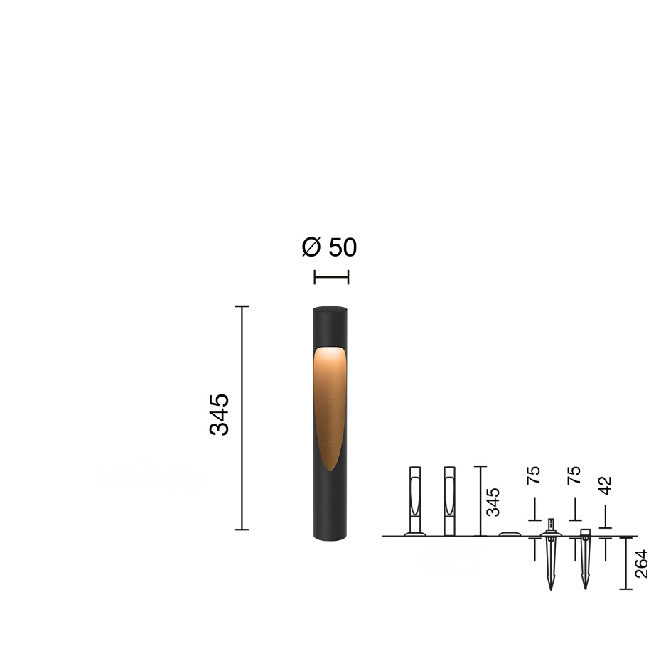 Flindt Garden Pollare Short Black Med Jordspett