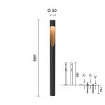 Flindt Garden Pollare Long Black Med Jordspett Flindt Garden Pollare Long Black Med Jordspett