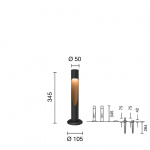 Flindt Garden Pollare Short Black Med Ankarfäste Flindt Garden Pollare Short Black Med Ankarfäste