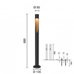 Flindt Garden Pollare Long Black Med Fotplatta Flindt Garden Pollare Long Black Med Fotplatta