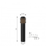 Bysted Garden Pollare Long Black Med Jordspett Bysted Garden Pollare Long Black Med Jordspett