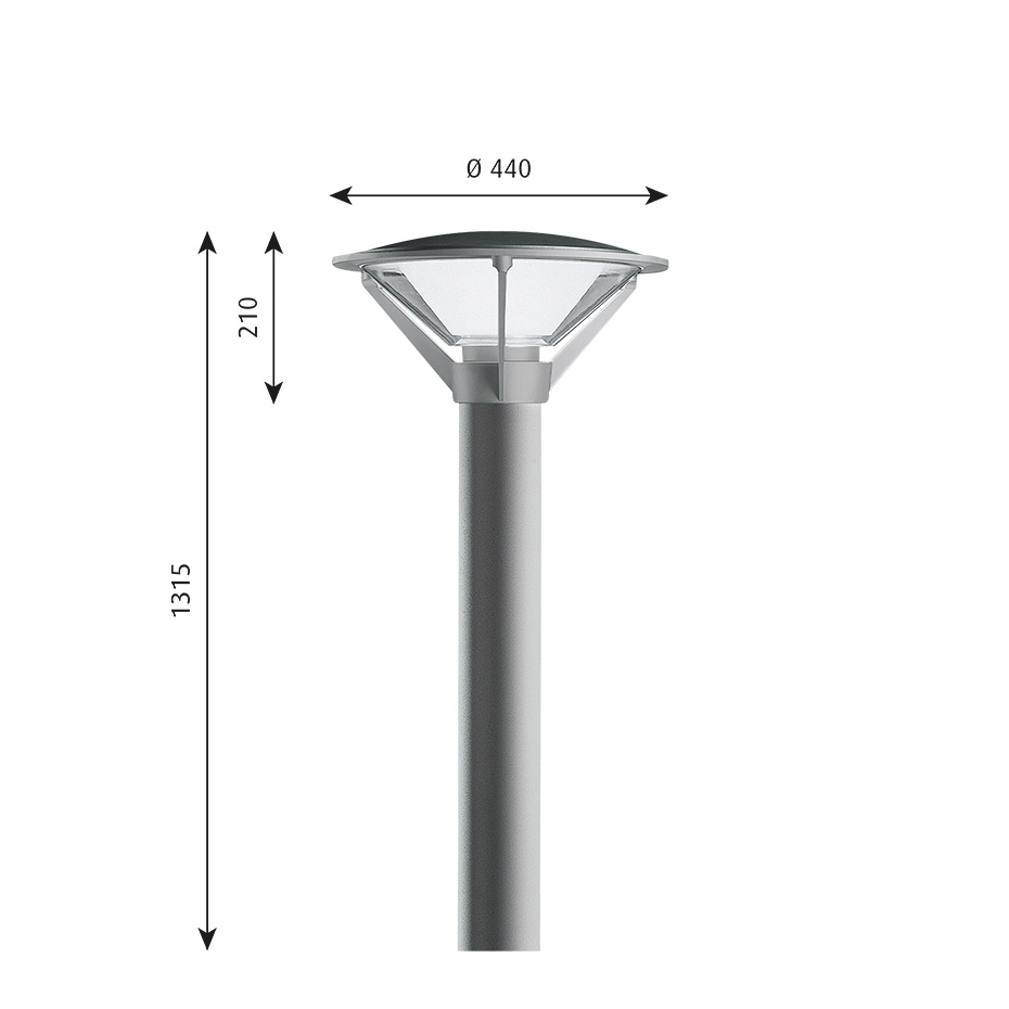 Kipp LED Pollare Aluminium Med Fotplatta V3