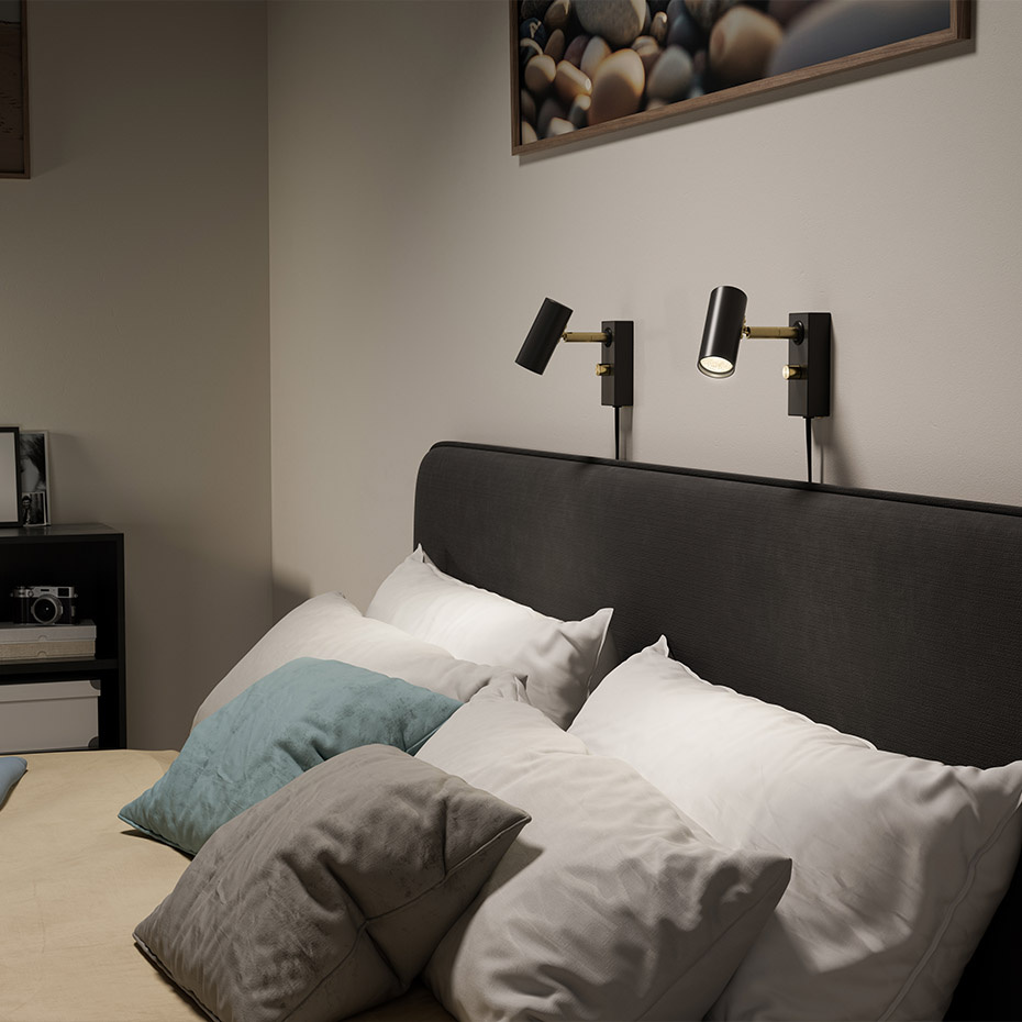 Cato Vägglampa Mattsvart/Mässing