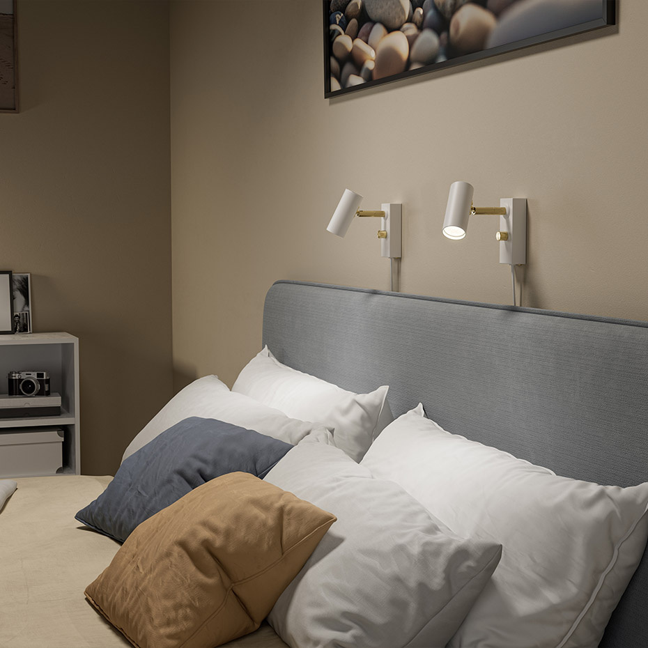 Cato Vägglampa Mattvit/Mässing