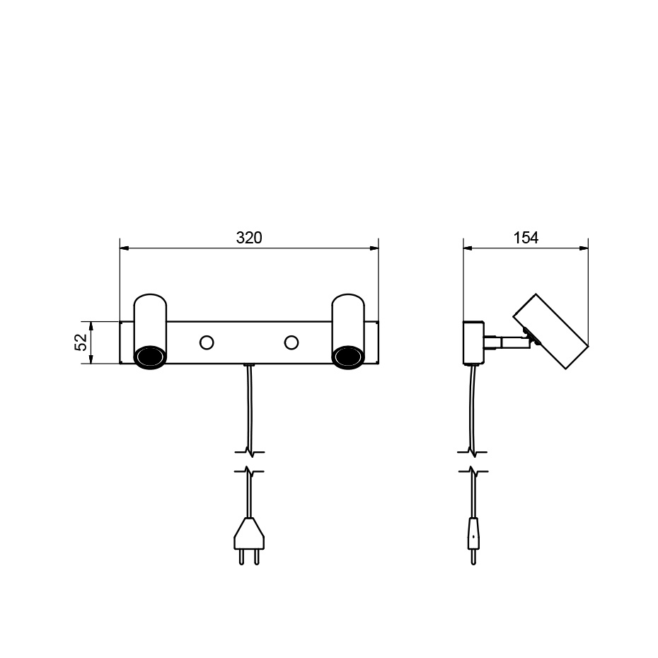 Cato Vägglampa Dubbel Aluminium
