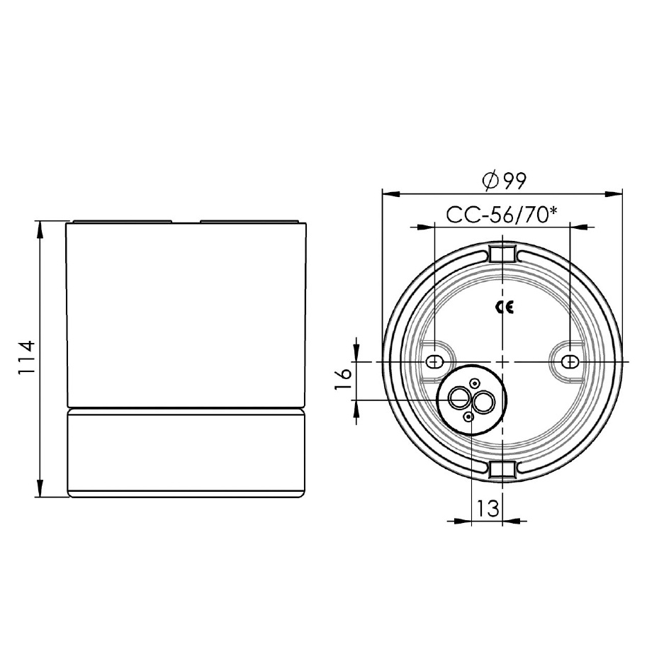 Light On Downlight Grå IP44