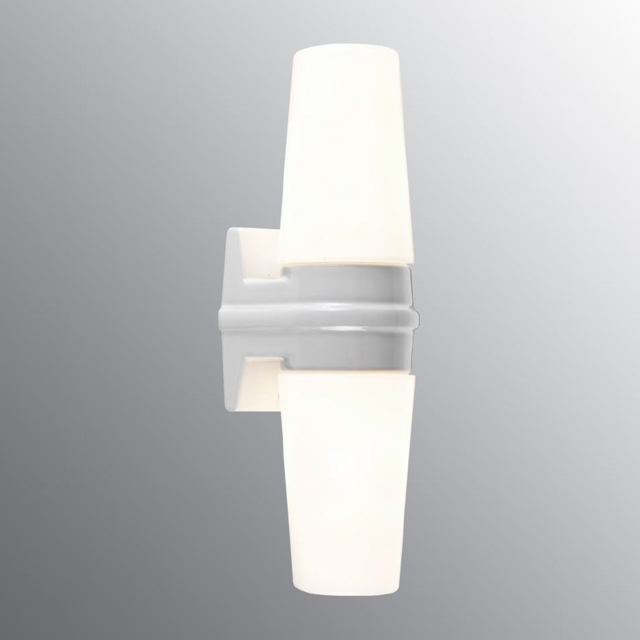 Bernadotte Vägglampa Dubbel Vit IP44