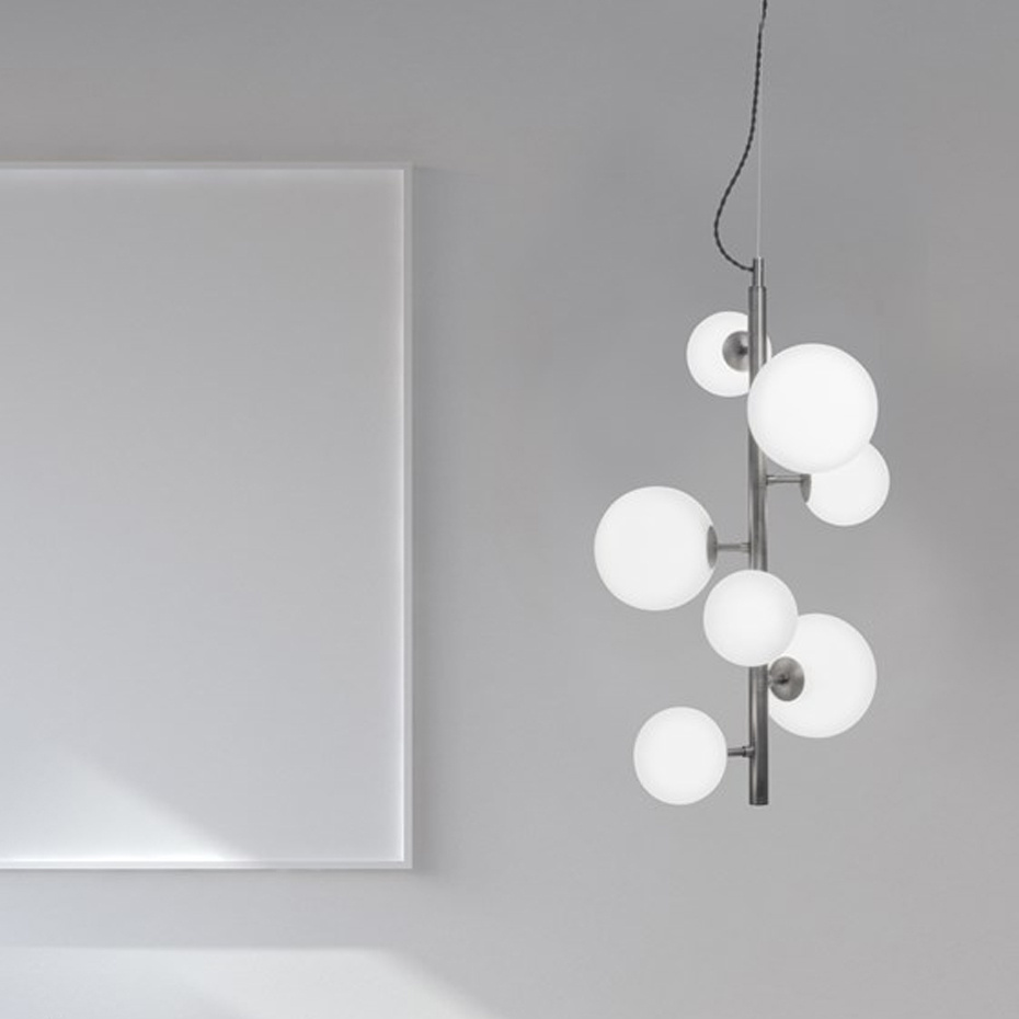 Molekyl Pendel Lodrät Tenn/Opalglas