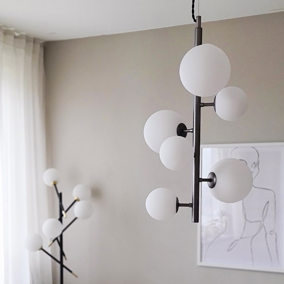 Molekyl Pendel Lodrät Tenn/Opalglas