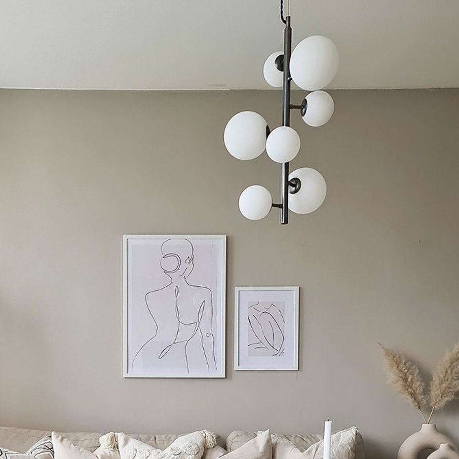 Molekyl Pendel Lodrät Tenn/Opalglas