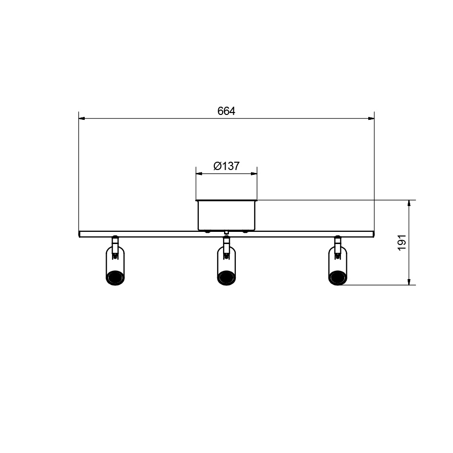 Cato LED Spotlight Skena 3:a Aluminium