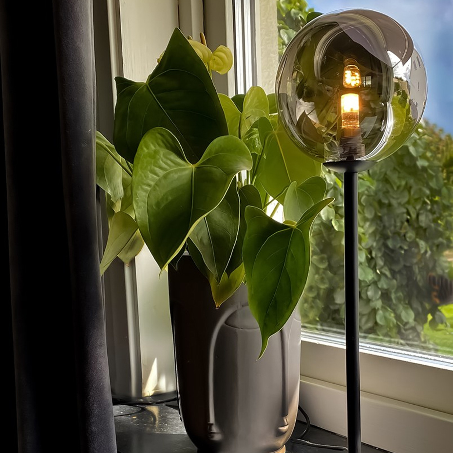 Molekyl Bordslampa Hög Svart/Rökfärgad