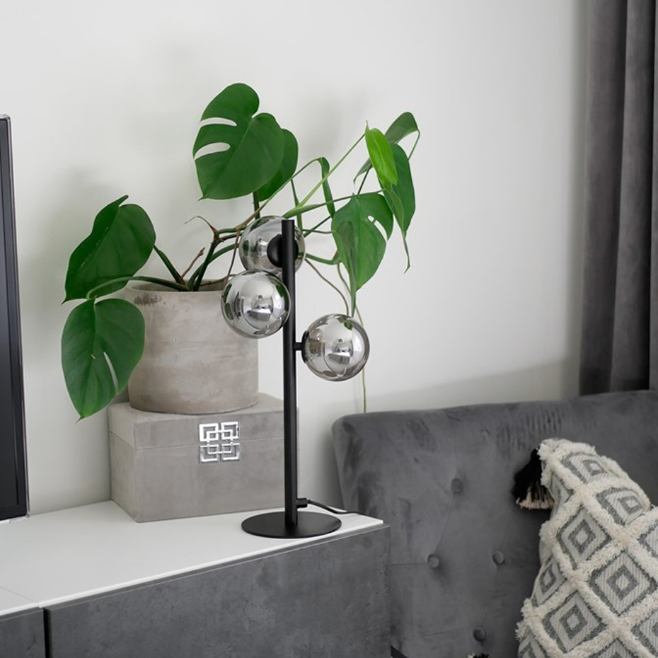 Molekyl Bordslampa 3 Svart/Rökfärgad