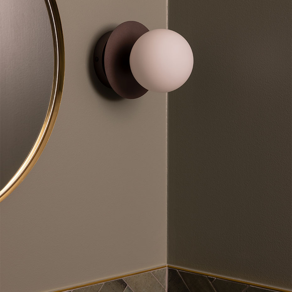 Art Deco Taklampa/Vägglampa Bronze IP44