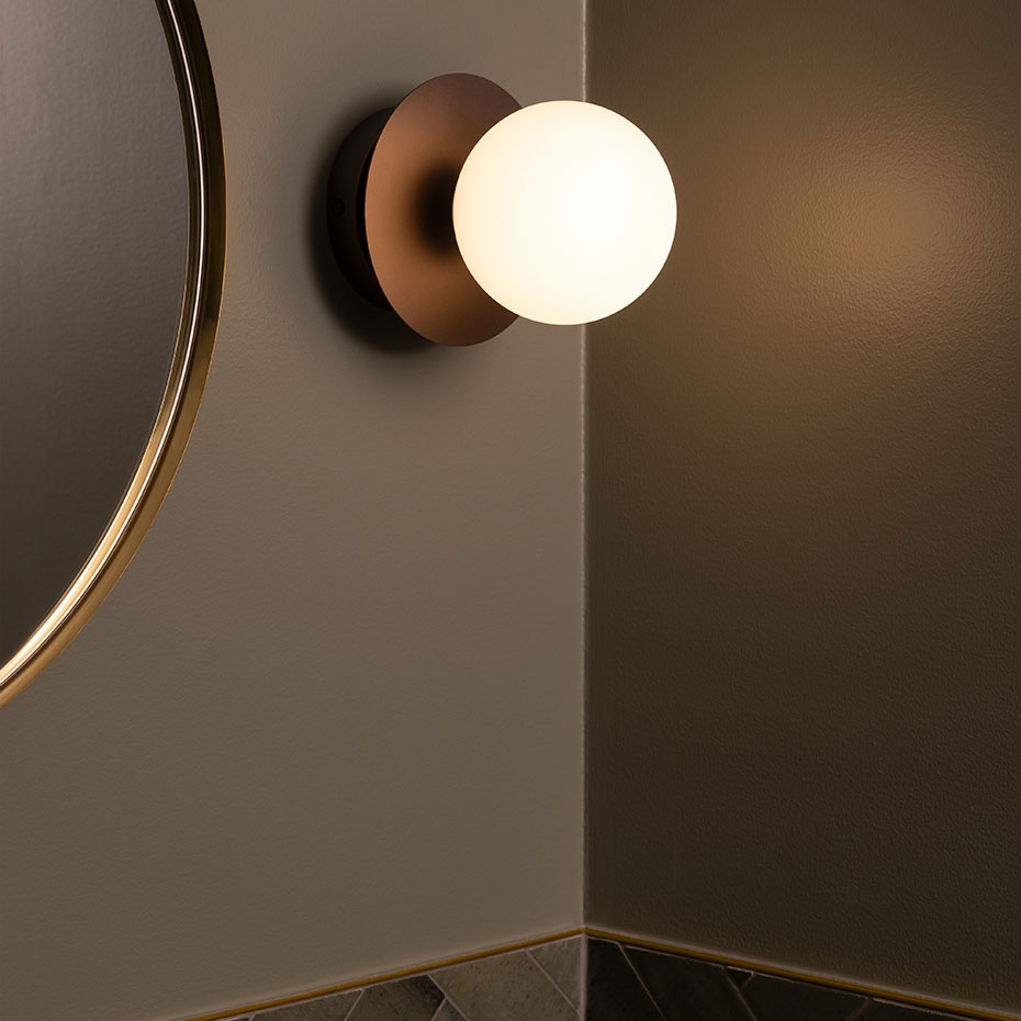 Art Deco Taklampa/Vägglampa Bronze IP44