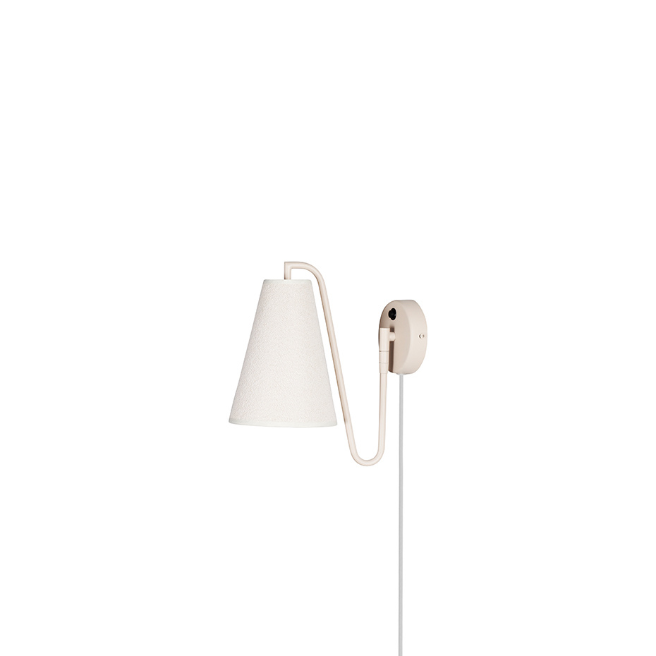 Lou Vägglampa Vit Bouclé/Beige