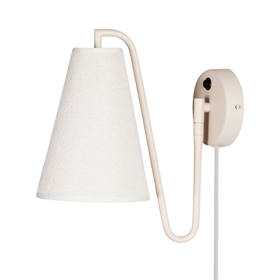 Lou Vägglampa Vit Bouclé/Beige