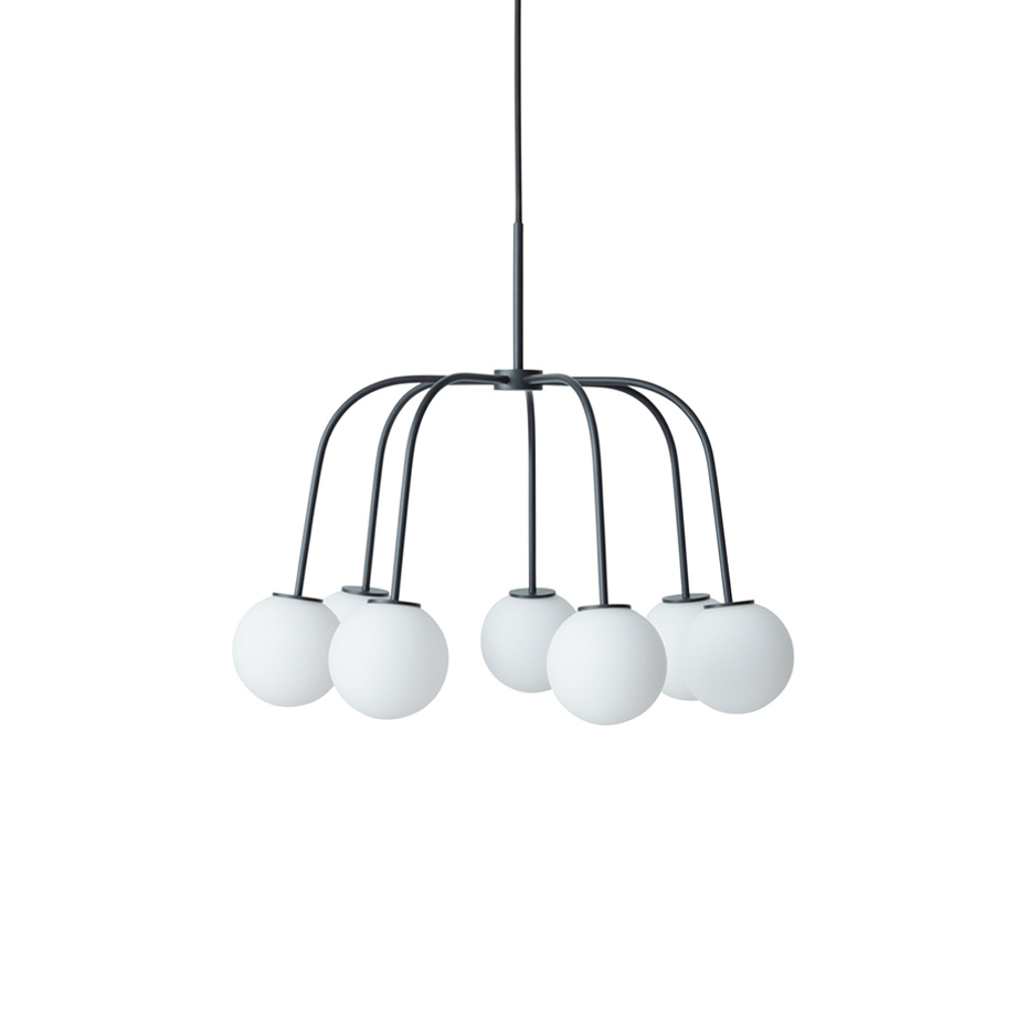 Waterfall Pendel Svart/Opalglas