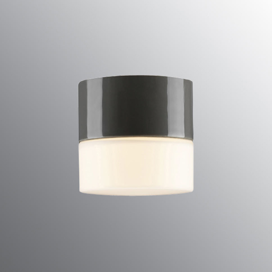 Opus Taklampa/Vägglampa 100/100 Grå/Opalglas IP44