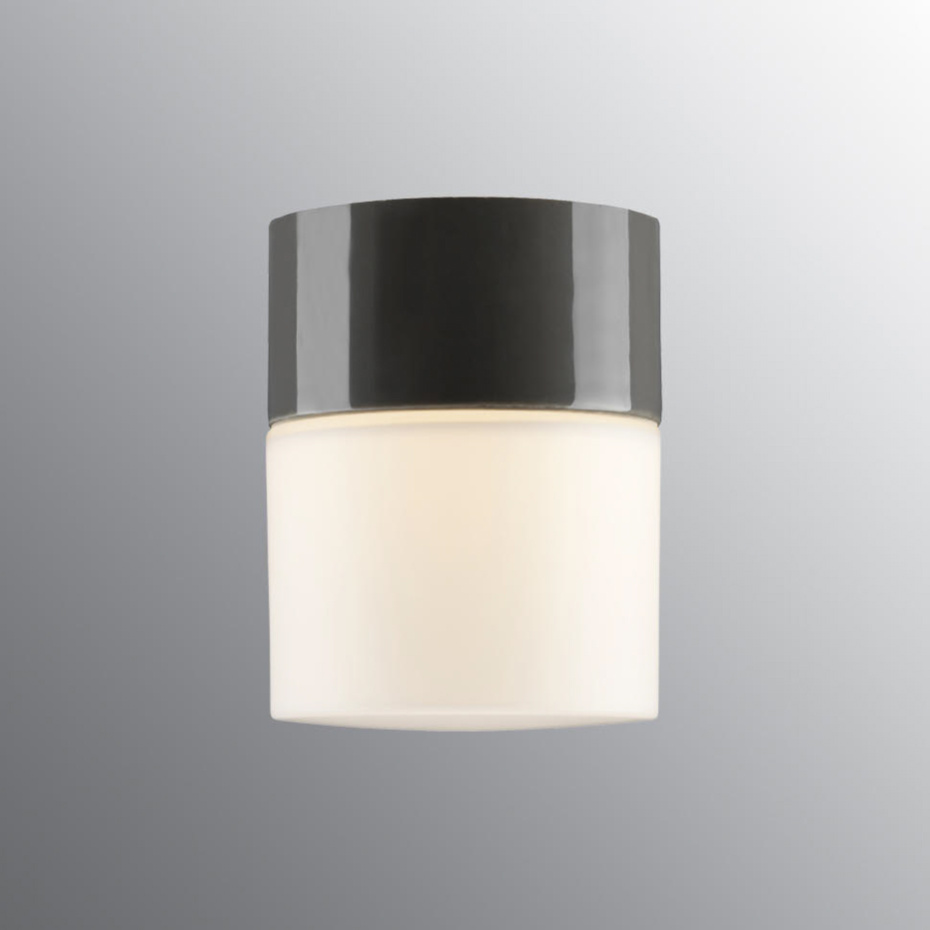 Opus Taklampa/Vägglampa 100/125 Grå/Opalglas IP44