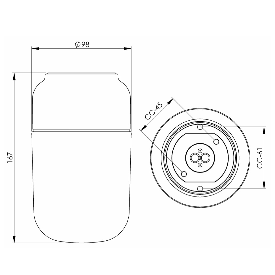 Ohm Taklampa/Vägglampa 100/170 Svart/Klarglas IP44