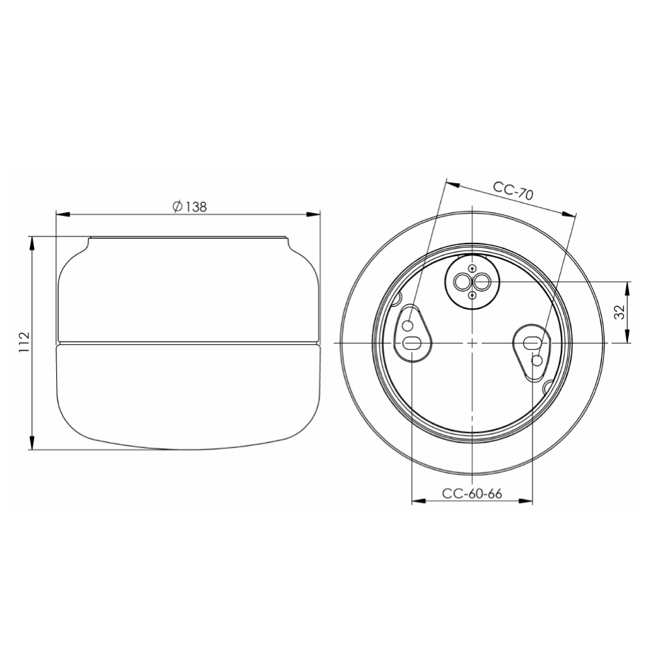 Ohm Taklampa/Vägglampa 140/115 Svart/Opalglas IP44