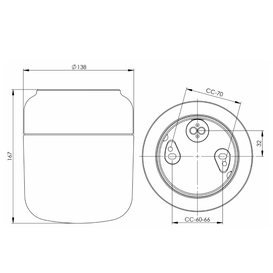 Ohm Taklampa/Vägglampa 140/170 Vit/Opalglas IP44