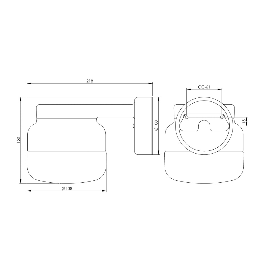 Ohm Vägglampa 140/150 Vit/Opalglas IP44