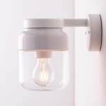 Ohm Vägglampa 140/205 Vit/Klarglas IP44 Ohm Vägglampa 140/205 Vit/Klarglas IP44
