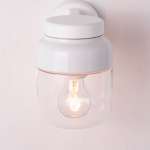 Ohm Vägglampa 140/205 Vit/Klarglas IP44 Ohm Vägglampa 140/205 Vit/Klarglas IP44