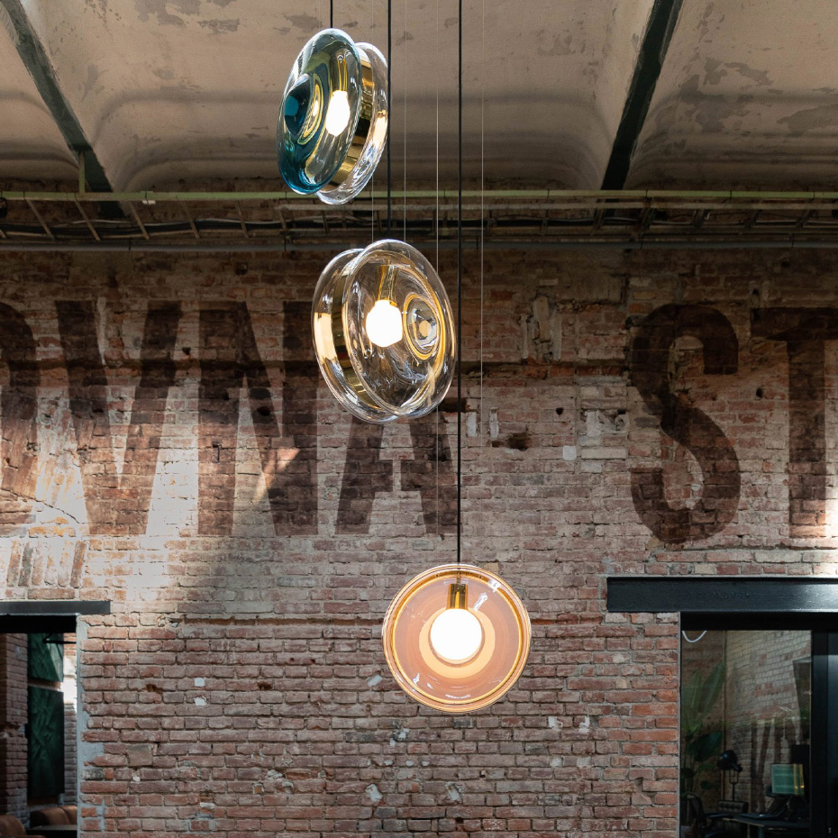 Orbital Pendel Moon Clear + Polaris White/Patina Gold