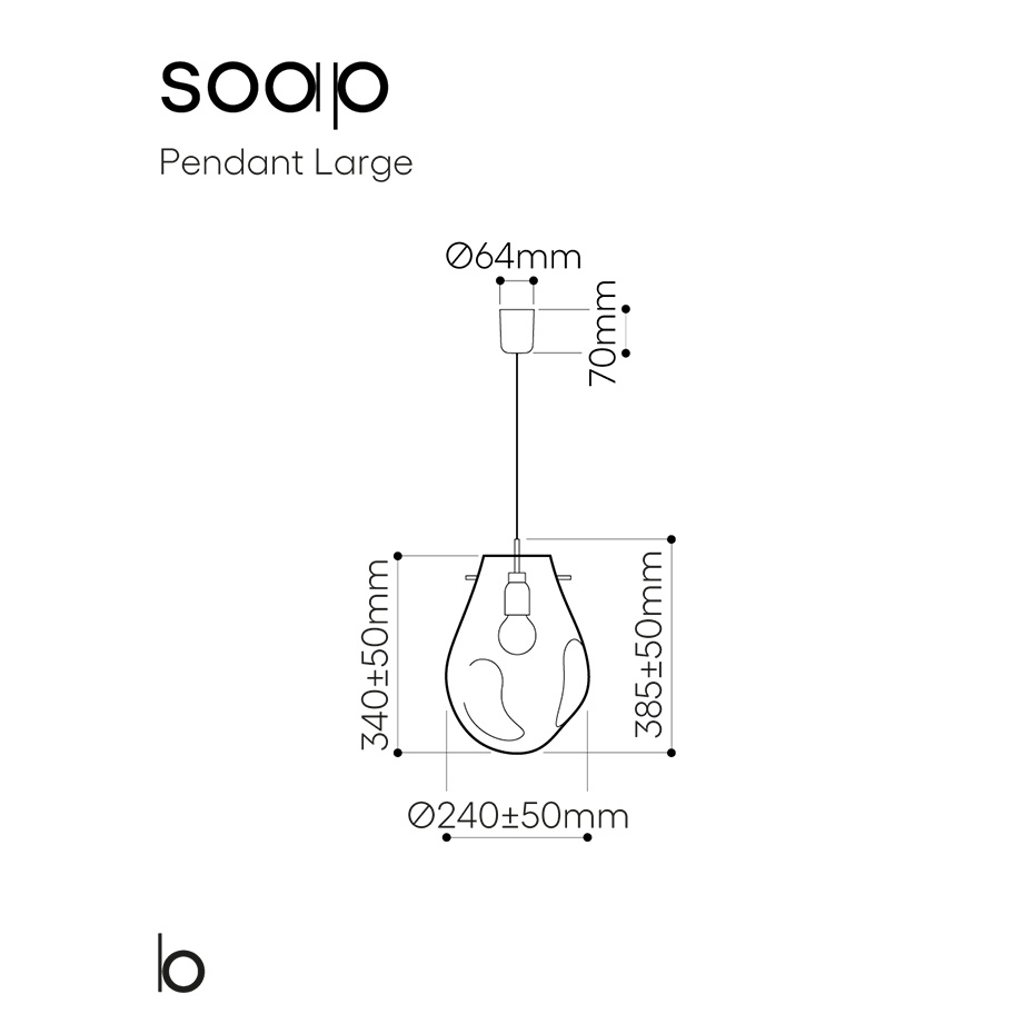 Soap Pendel Large Silver/Brushed Silver