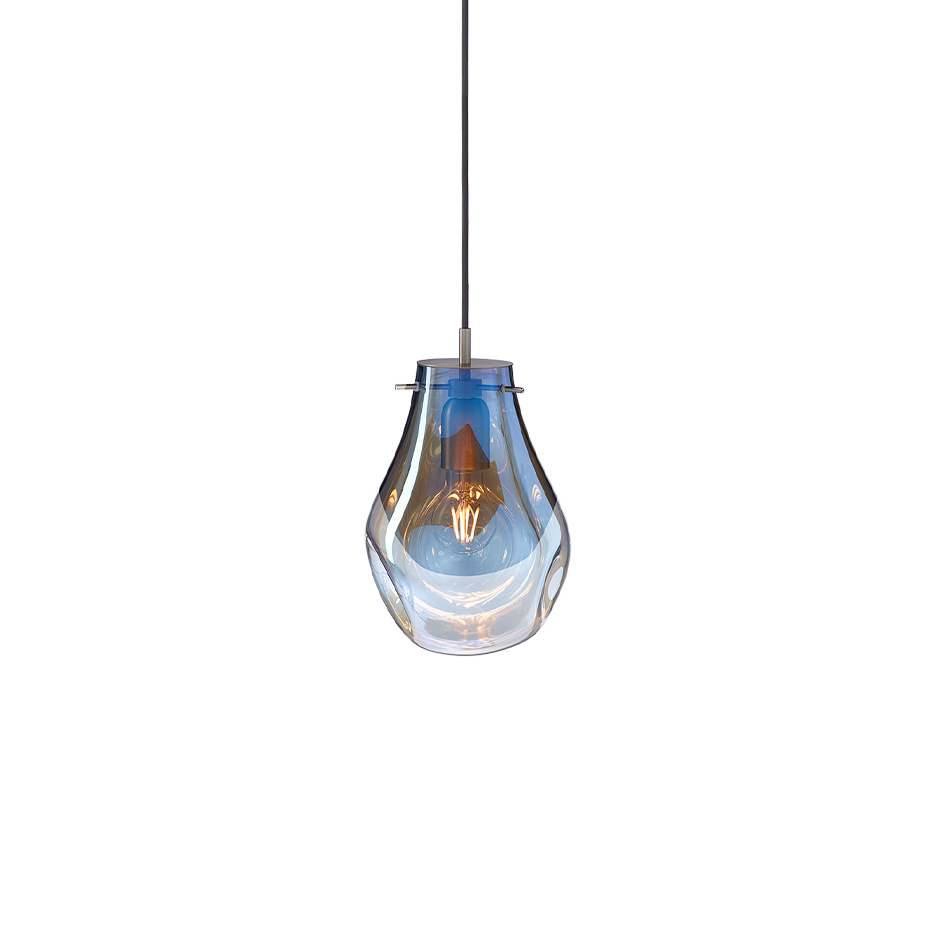 Soap Pendel Small Blue/Brushed Silver