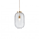Lantern Pendel Clear/Patina Gold