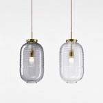 Lantern Pendel Clear/Patina Gold