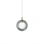 Lens Singel Pendel Clear/Brushed Gold Lens Singel Pendel Clear/Brushed Gold