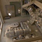 Lens Singel Pendel Clear/Brushed Gold Lens Singel Pendel Clear/Brushed Gold