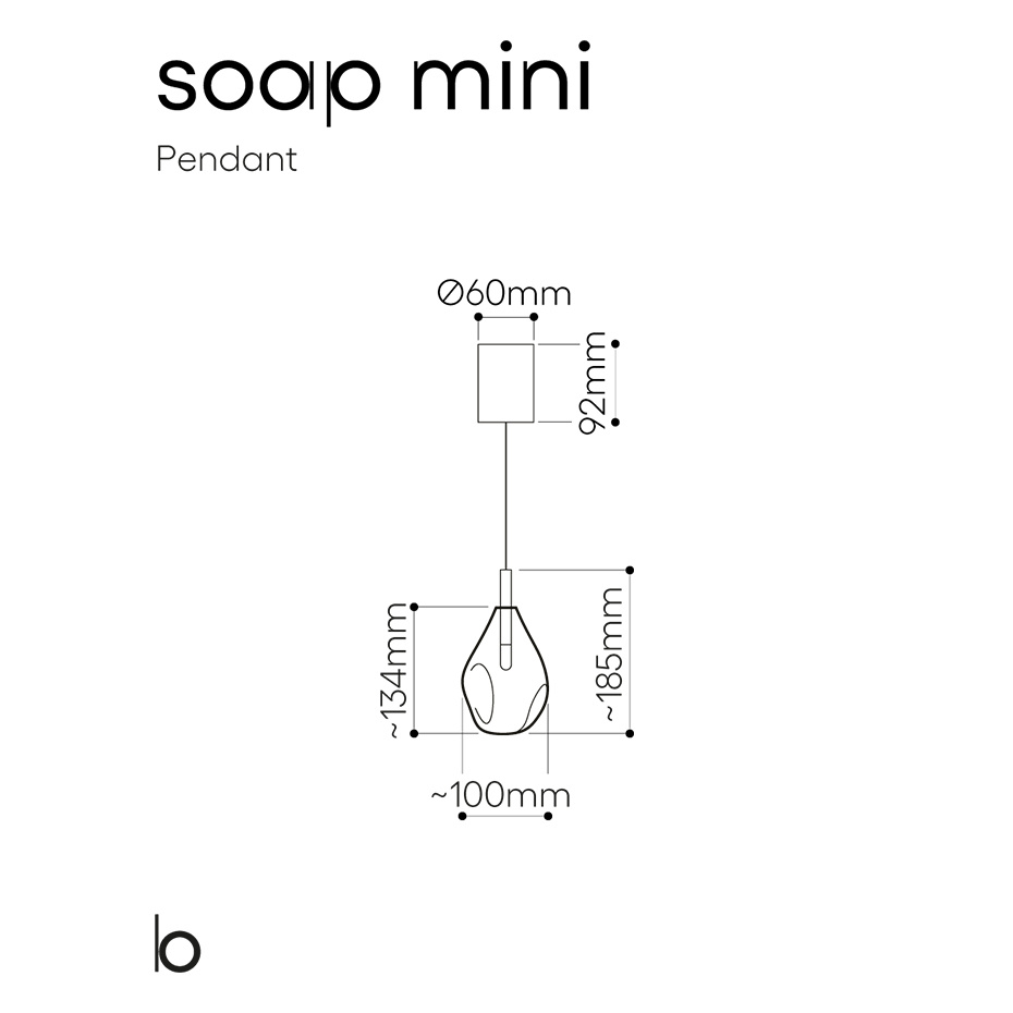 Soap Mini Singel Pendel Frosted/Anthracite