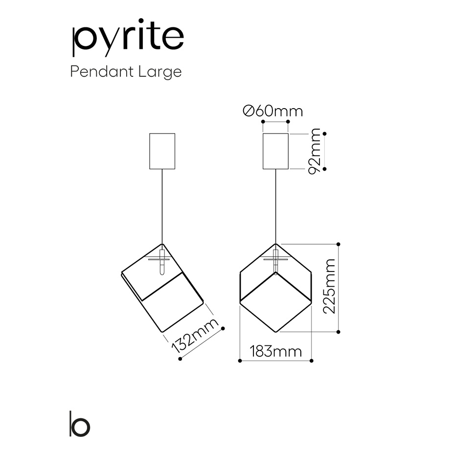 Pyrite Pendel Large Clear/Silver