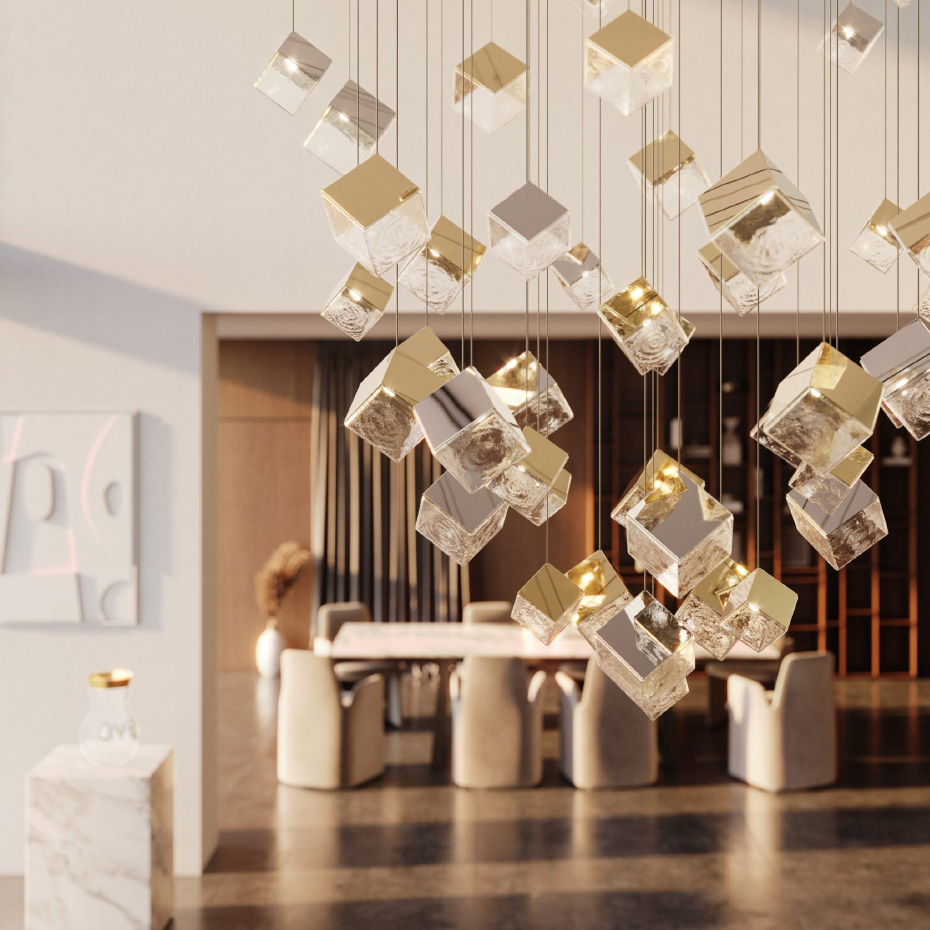 Pyrite Pendel Large Clear/Gold