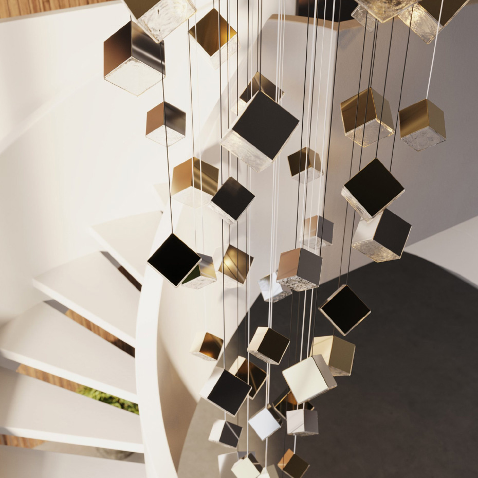 Pyrite Pendel Large Clear/Gold