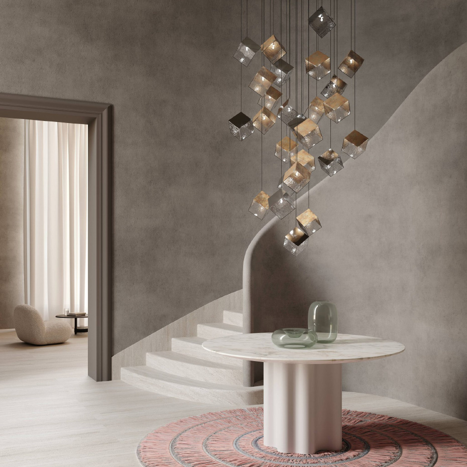 Pyrite Pendel Small Clear/Gold