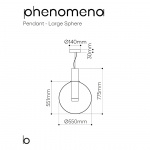 Phenomena Pendel Large Sphere Smoke/Brushed Silver