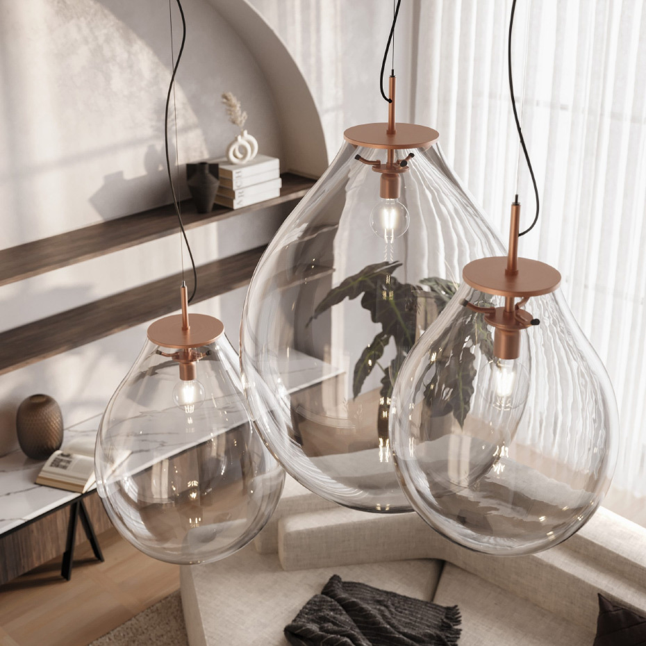 Tim Pendel Small Clear/Brushed Copper