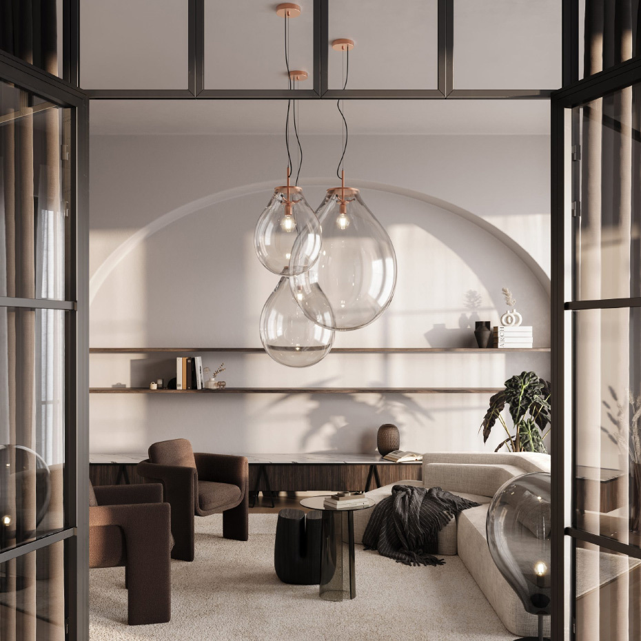 Tim Pendel Medium Clear/Brushed Copper