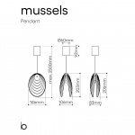 Mussels Singel Pendel Alabaster/Brushed Gold