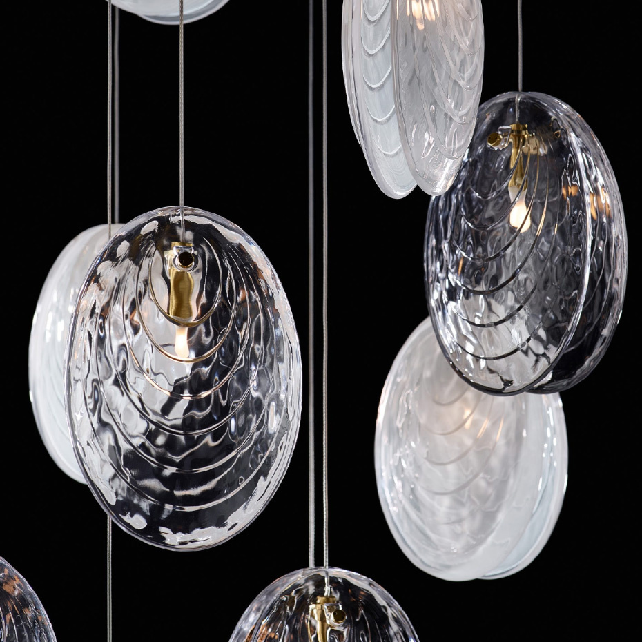 Mussels Singel Pendel Alabaster/Brushed Gold