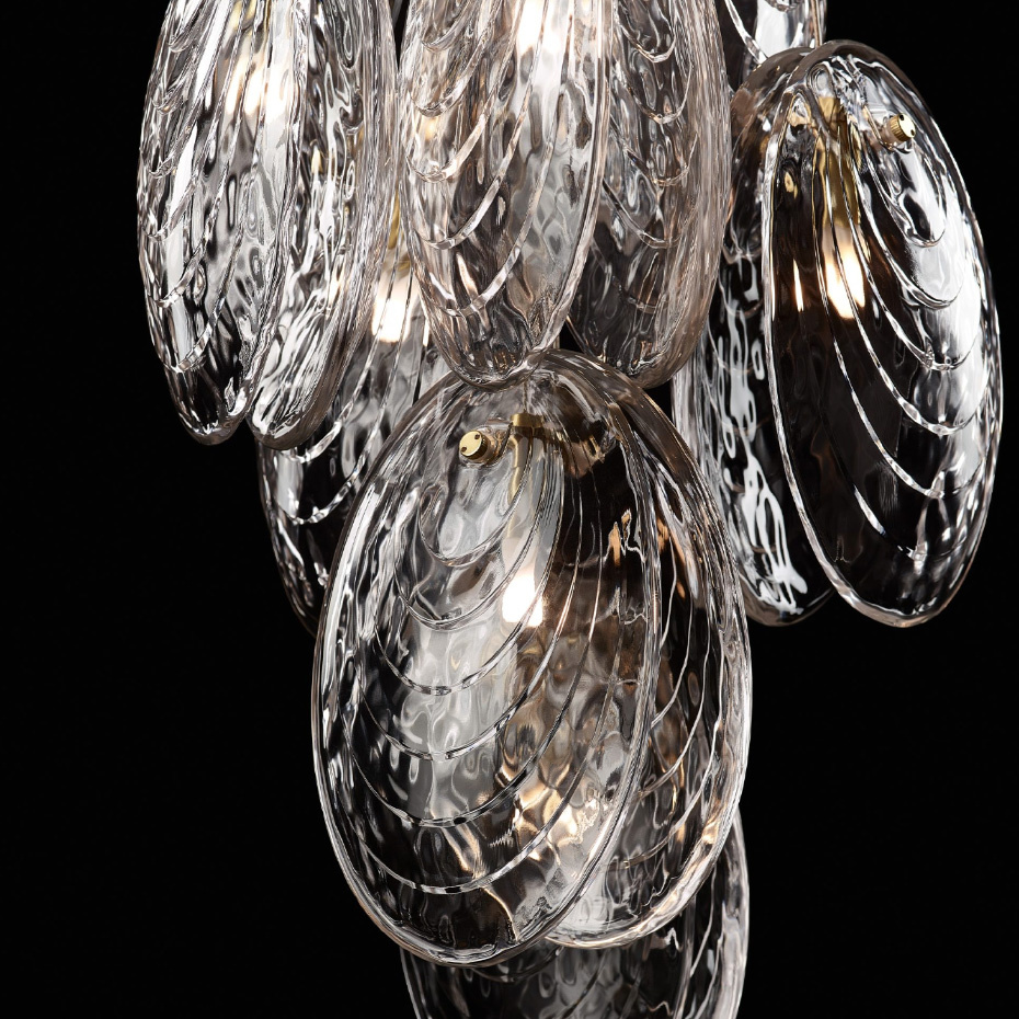 Mussels Cluster 6 Pendel Clear/Brushed Gold/Brushed Gold Canopy